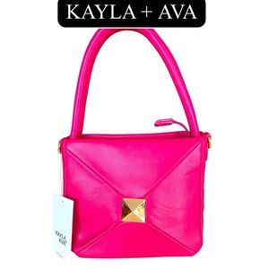 KAYLA + AVA Hot Pink Vegan Leather Handbag, NWOT